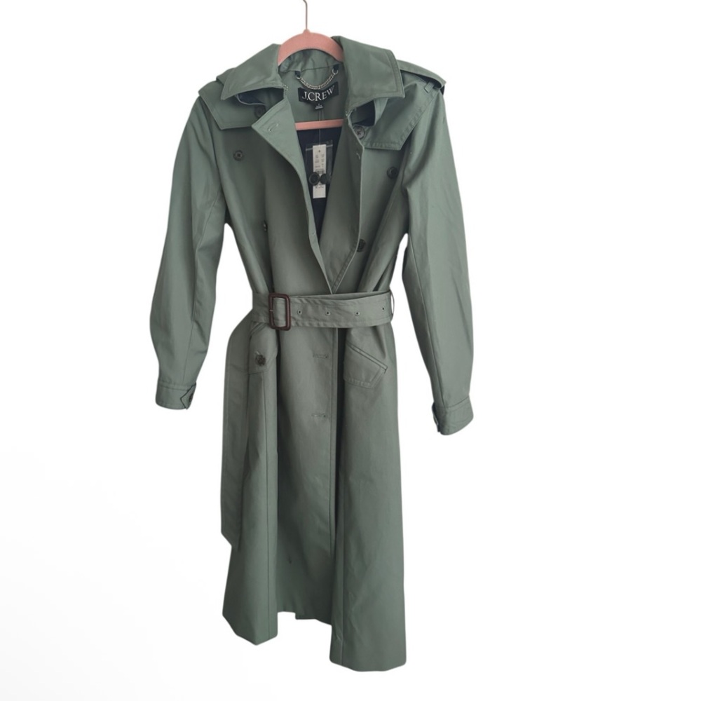 J. Crew Green Trench Coat